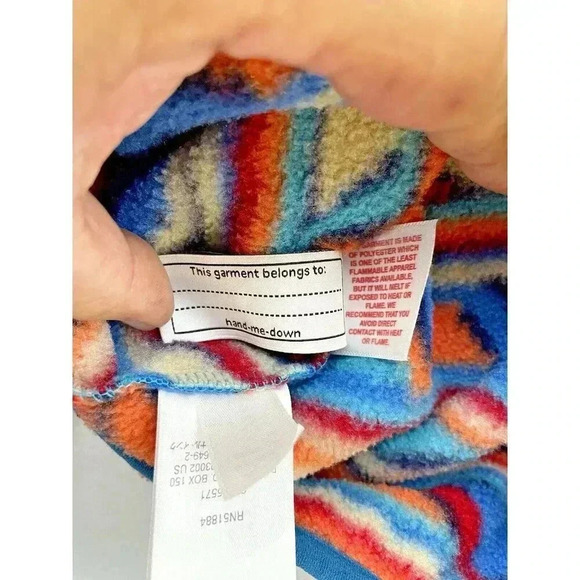 Patagonia Lightweight Synchilla Snap-T Pullover Fleece Blue Red Youth Size M - Picture 10 of 12
